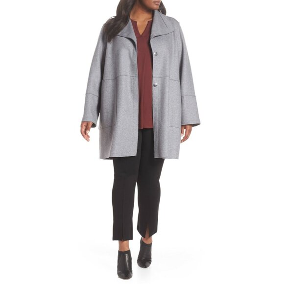 KENNETH COLE Plus Size Wool Blend Felted Coat NWT 1X - Picture 2 of 10